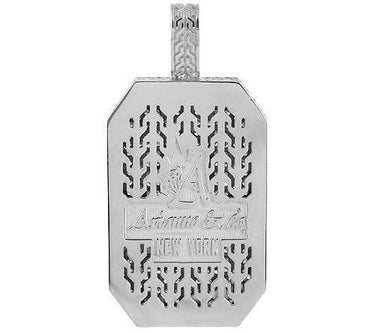 14K Yellow Solid Gold Mens Diamond Custom Made Pave Set Dog Tag Pendant 5.50 Ctw